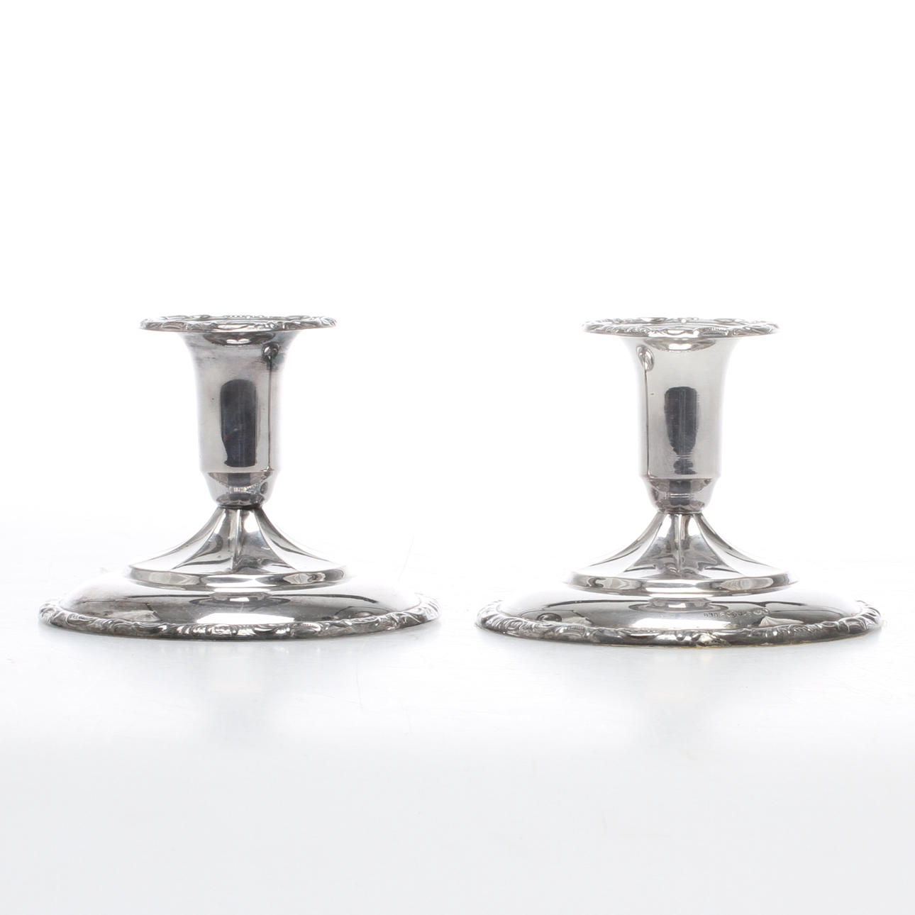 LJUSSTAKAR, ett par, silver, Thorvald Marthinsen, Norge, 1900-tal.