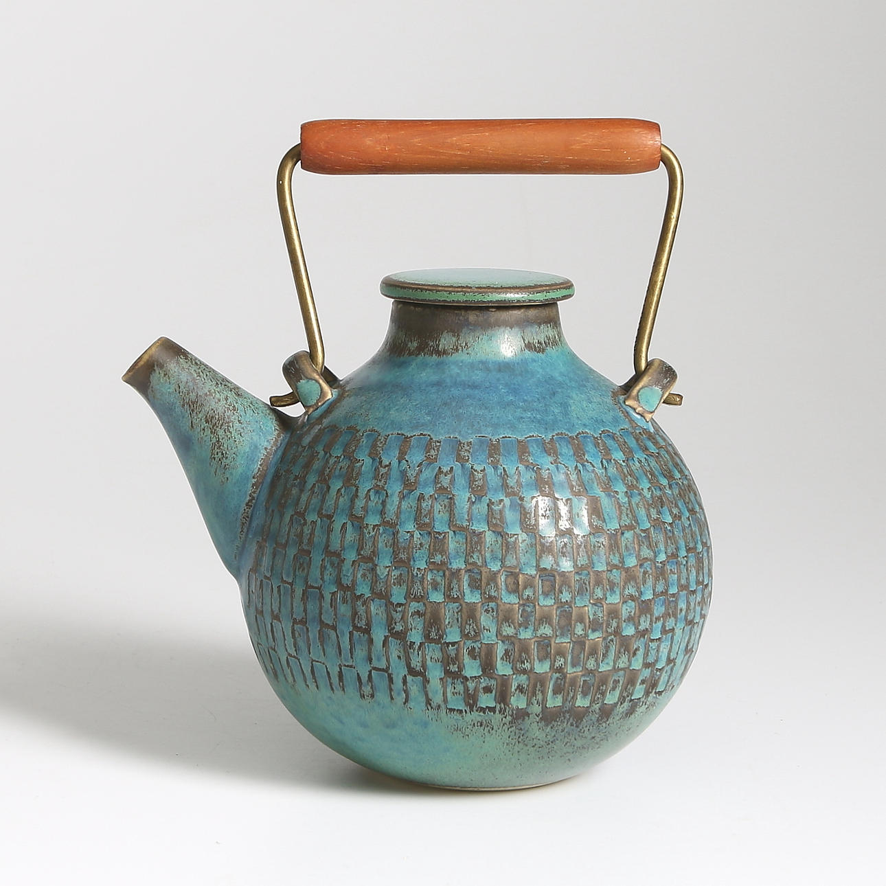 TEKANNA, flintgods, Stig Lindberg, signerad, studiohanden, Gustavsberg.