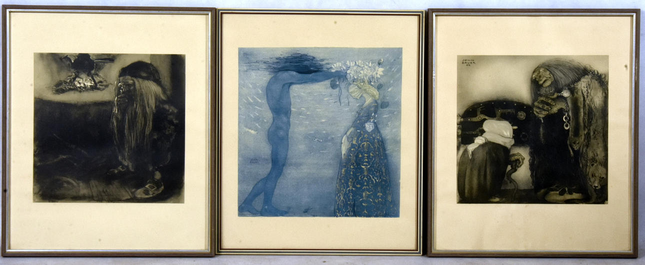 JOHN BAUER. EFTER. Offsettryck. 3-stycken.