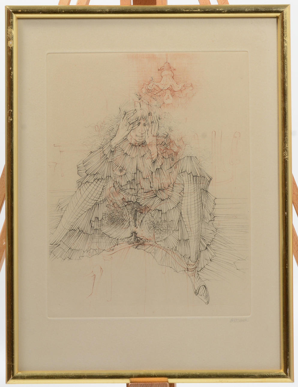 HANS BELLMER. Modell Erotik. Radierung.