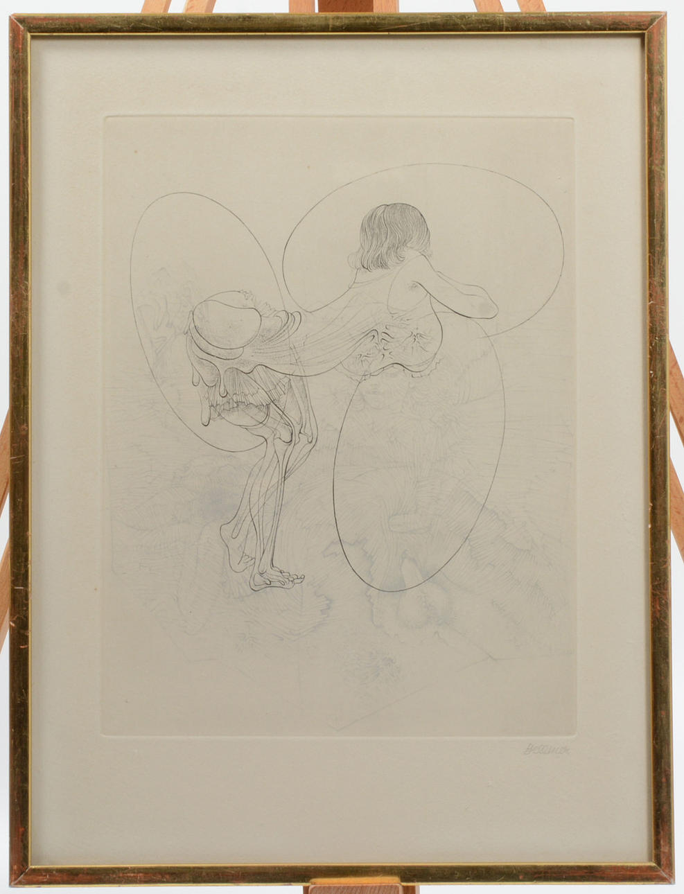 HANS BELLMER. Phallus, Etching.