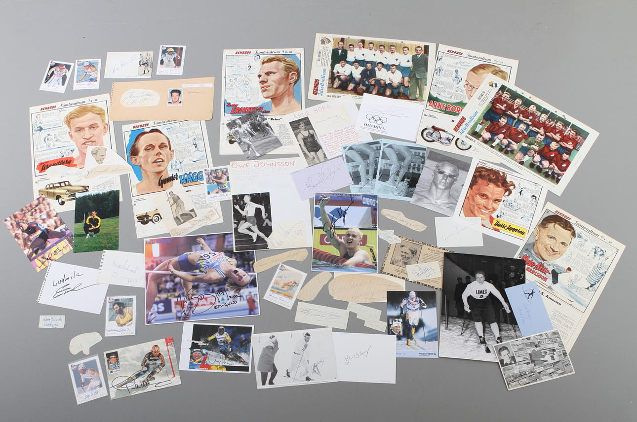 AUTOGRAFER, 47 st, Skidsport, Simning, Friidrott.