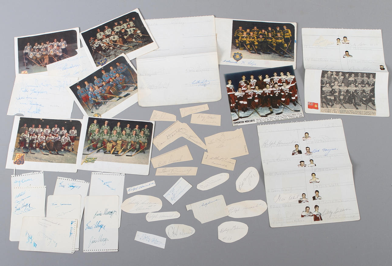 PARTI AUTOGRAFER, ca 89 st, Ishockey.