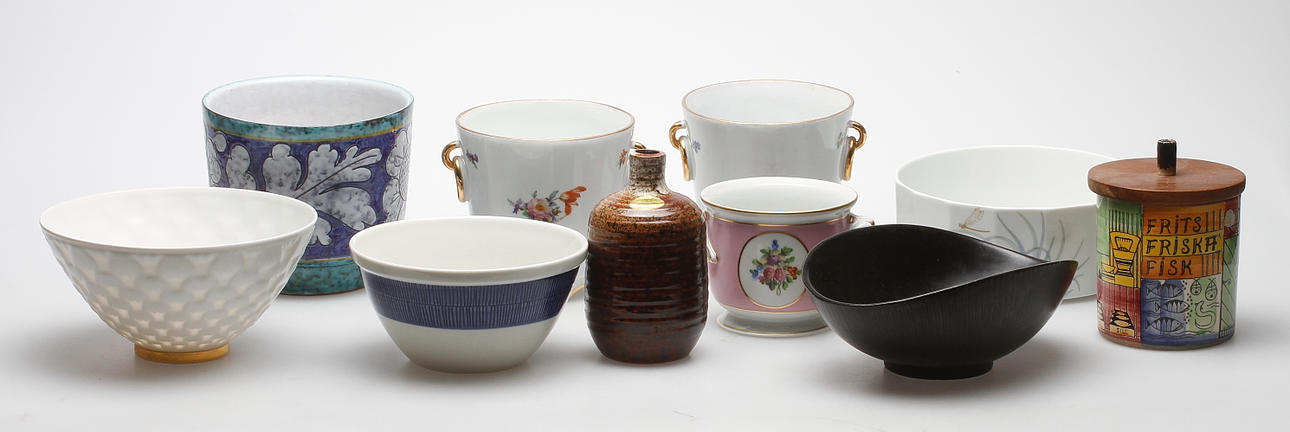 KERAMIK, 10 delar, bland annat Rosenthal, Herend, Rörstrand, "Vår Lilla Stad".