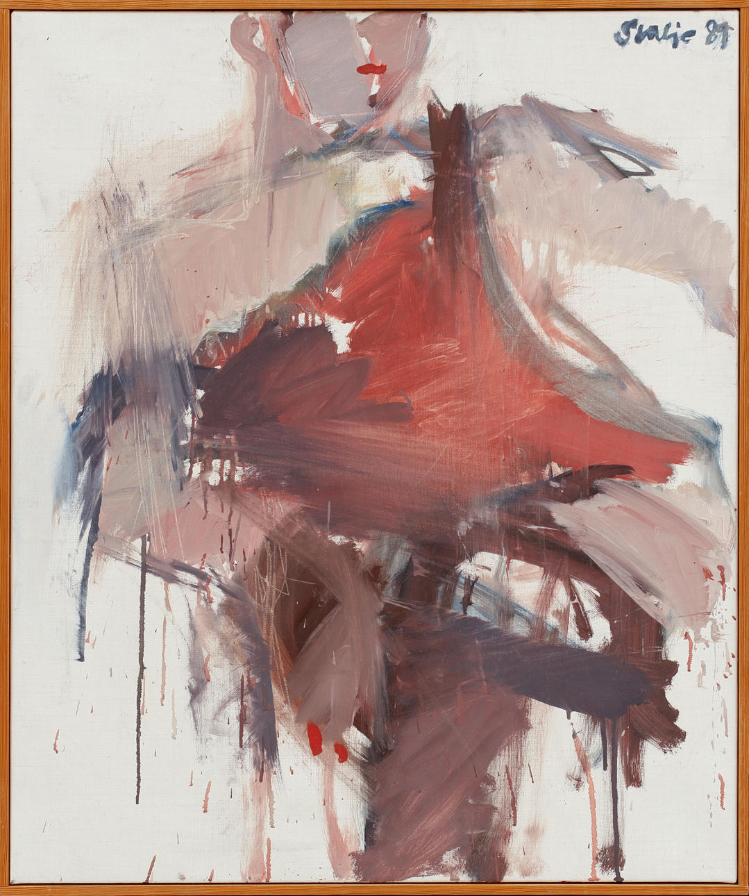 RAY STALJE. Composition, oil on canvas, signed and dated -89.