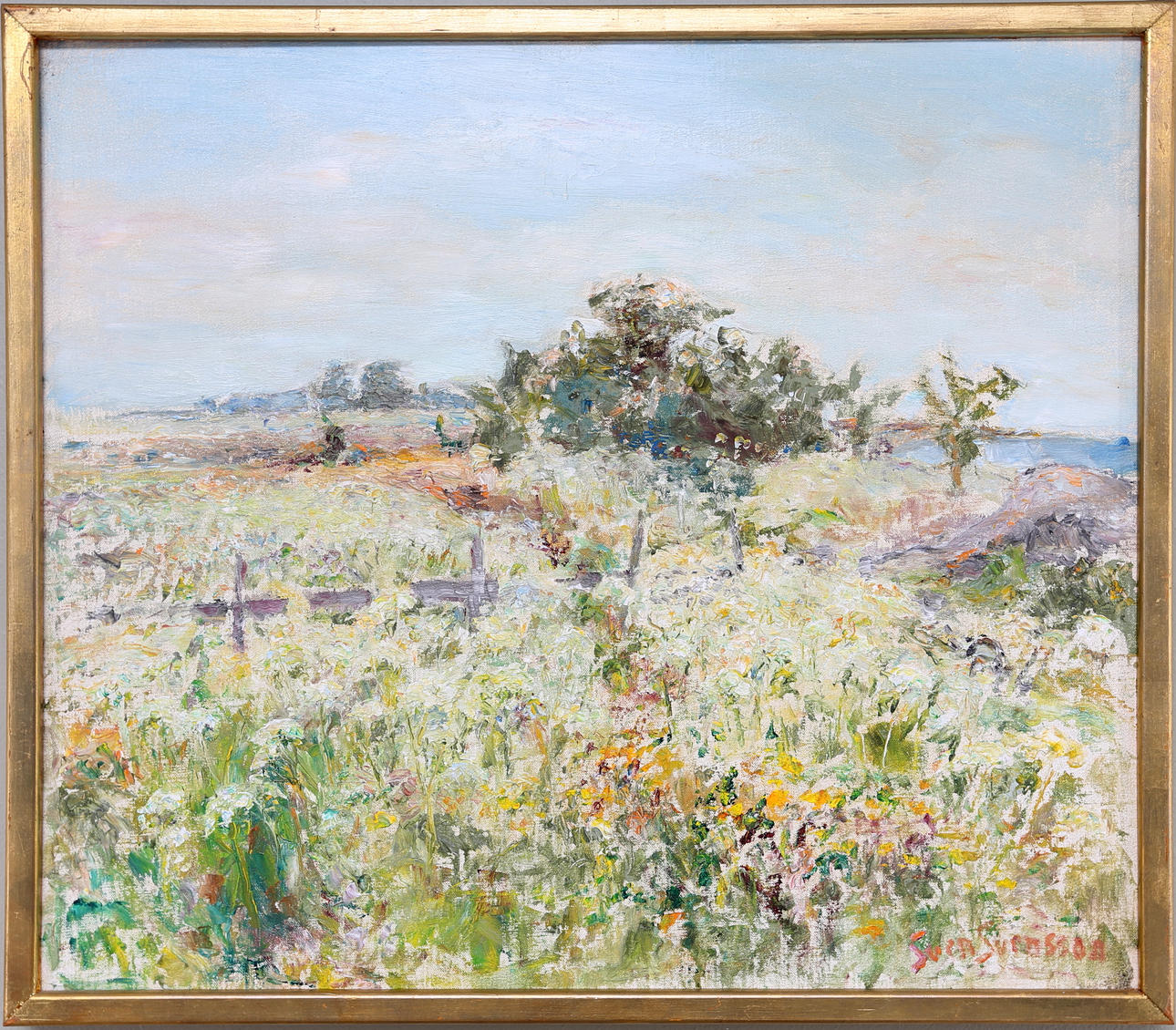 SVEN SVENSSON. "Blommande hundkex Mörbylånga", signerad Sven Svensson.