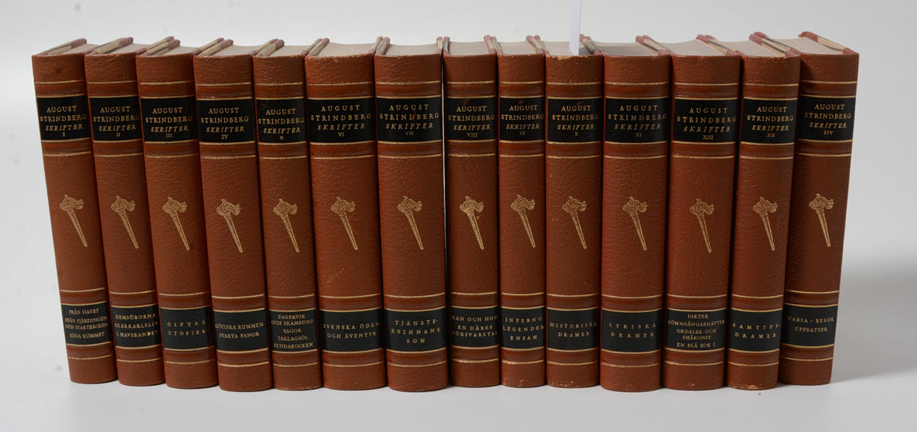 AUGUST STRINDBERG. Strindberg, August: Writings. Published and annotated by Gunnar Brandell. Parts I-XIV.