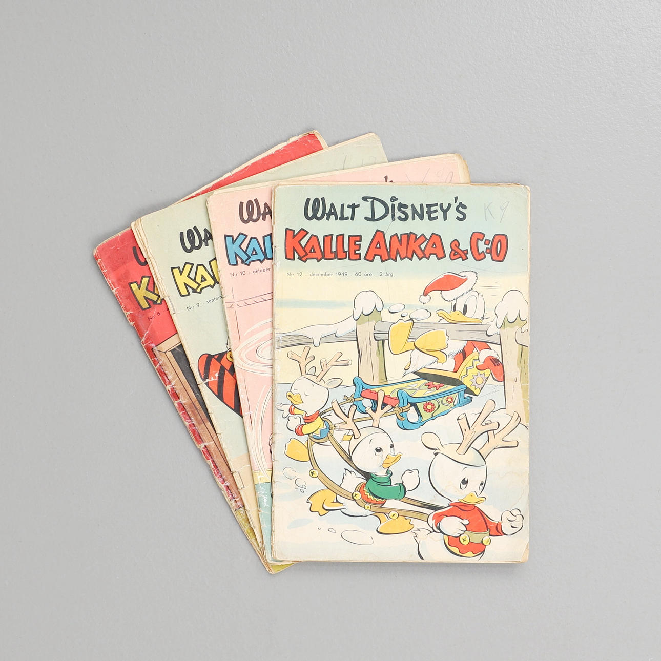 TEGNESERIEBLAD, 4 stykker Anders And, 1949.