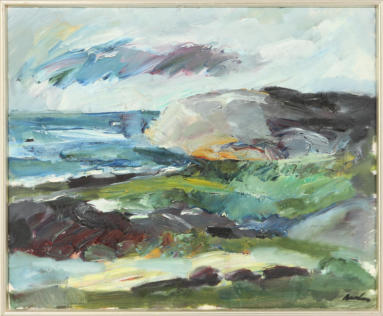 BERTIL BROLIN. Kustlandskap. Olja på duk. Signerad.