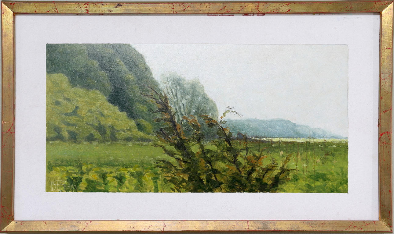 SVEN BERTIL SVENSSON. "Disig dag", olja på pannå, monogramsignerad SBS.