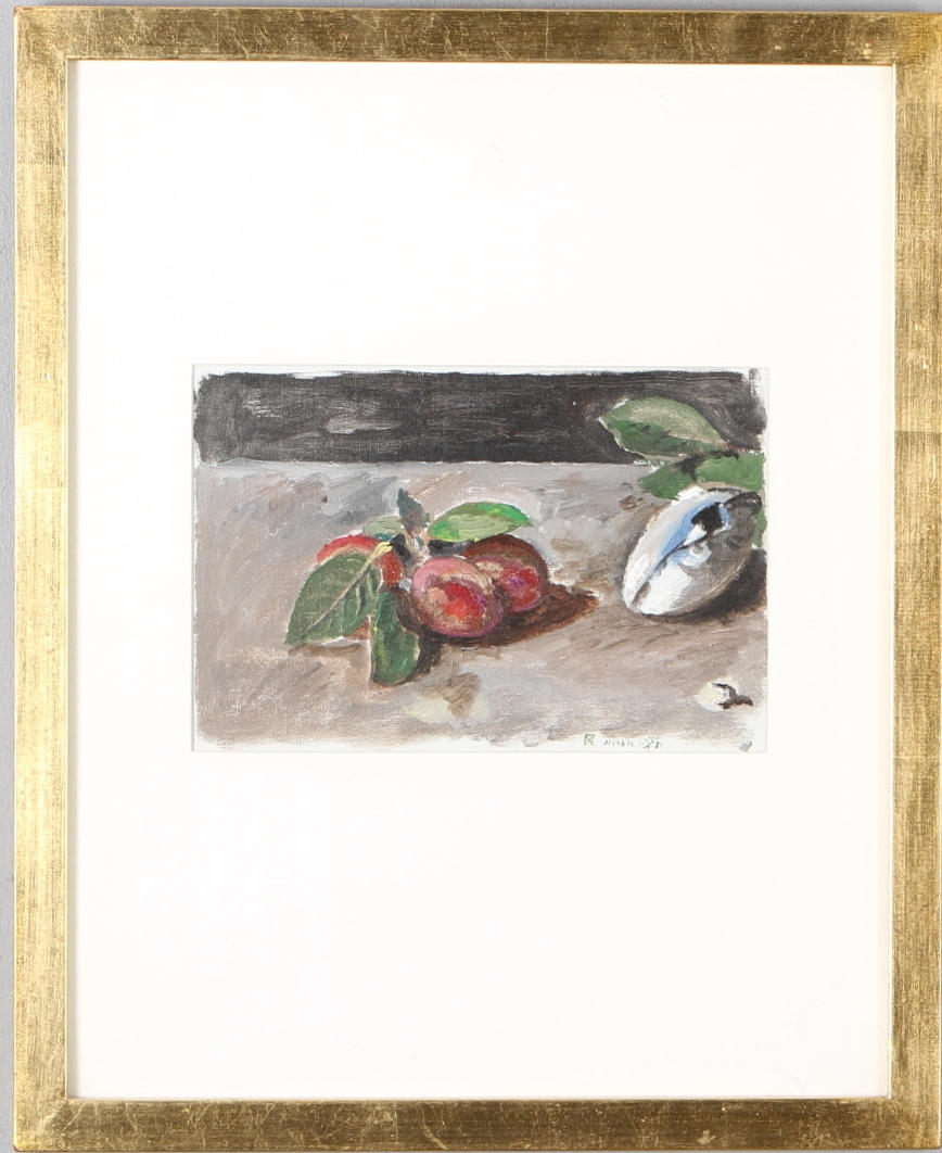 NISSE ZETTERBERG. Stilleben, akryl på duk, monogramsignerad och daterad Nybble 1981.