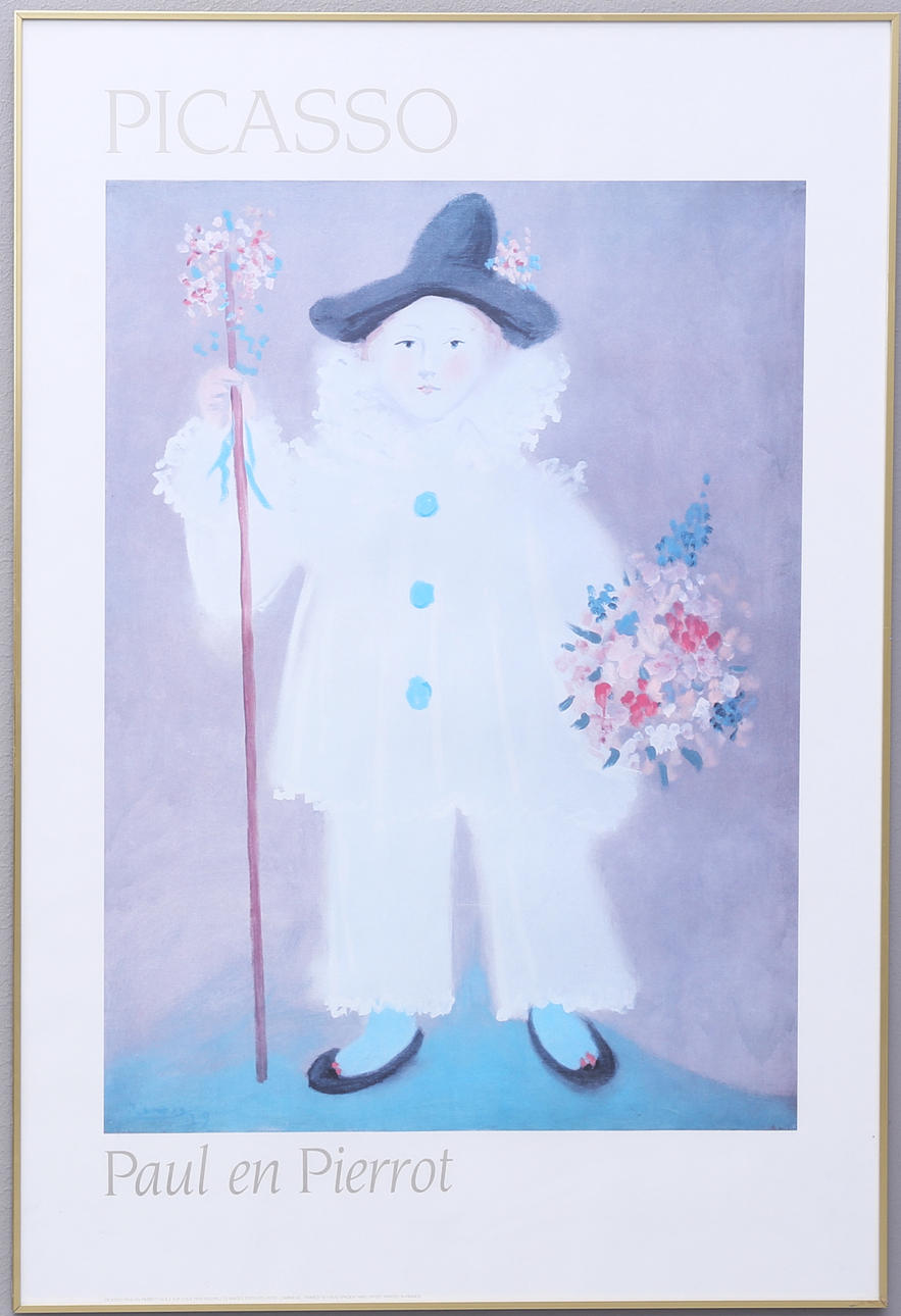 PABLO PICASSO. "Paul en Pierrot", poster.