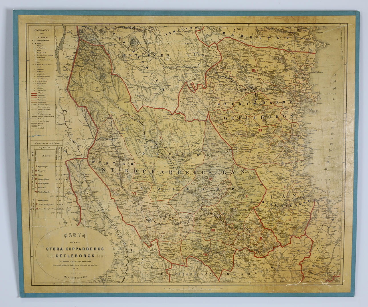 MAPA, arriba de Stora Kopparbergs y Gefleborgs län, 1870. Libros, mapas ...