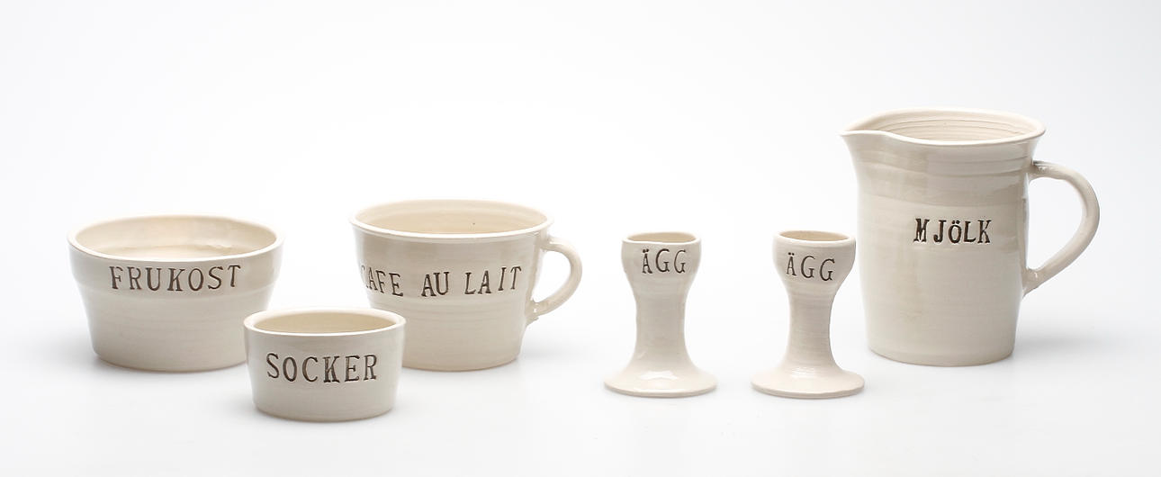 SERVISDELAR, keramik, 6 delar, Västergården.