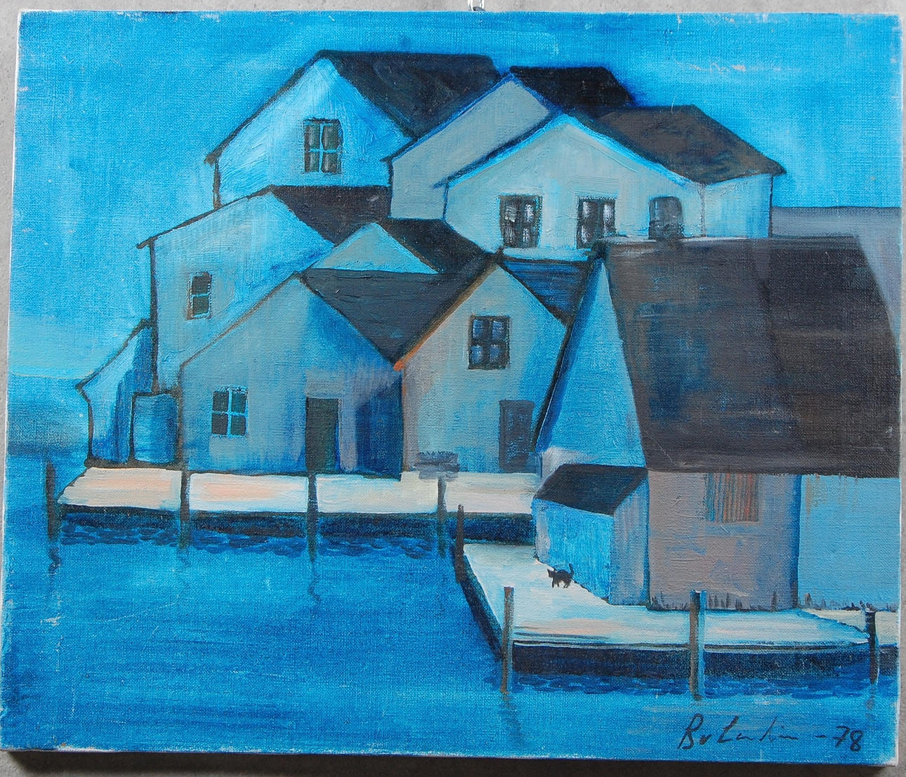 B LANDIN. olja på duk, signerad, daterad - 78.