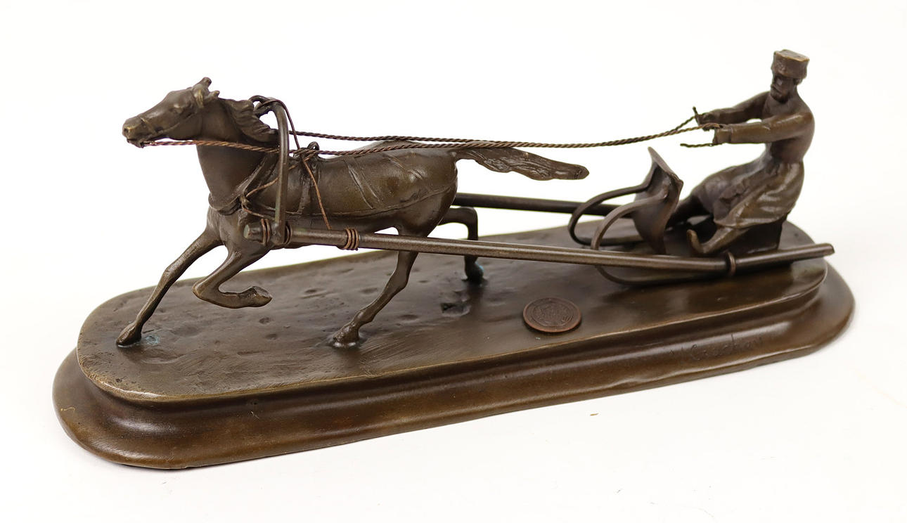 RUSSISCHE SCHLITTENFAHRT, BRONZE.