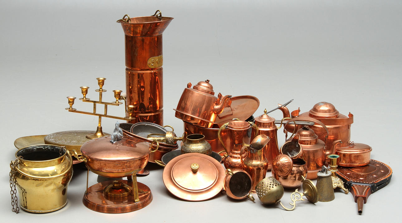 PARTI KOPPAR samt MÄSSING, mestadels 1900-tal.