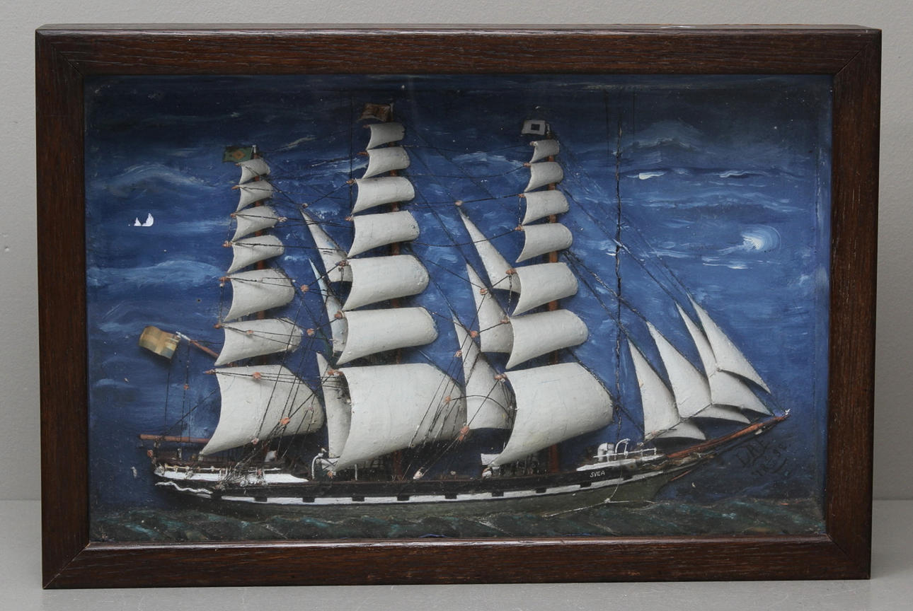 SKEPPSDIORAMA, "Svea", Anno 3/10 1892, Signerad L.A.E.