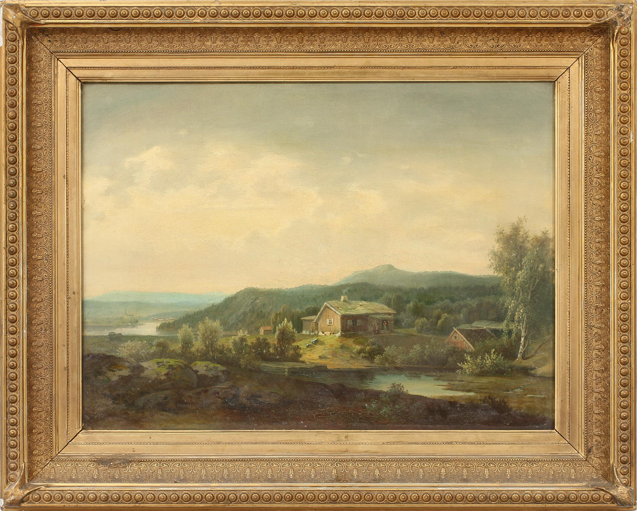 CARL HALLBERG. TILLSKRIVEN. Landskap, olja på duk, 1800-talets senare hälft.