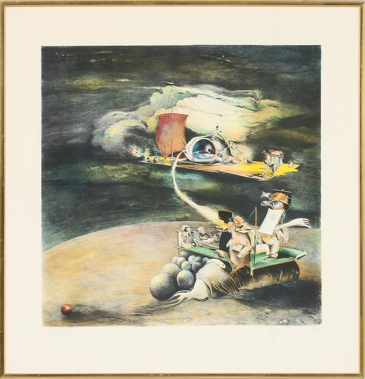 SVEN-ERIK JOHANSSON. Färglitografi, signerad och numrerad 195/210, daterad 1977.