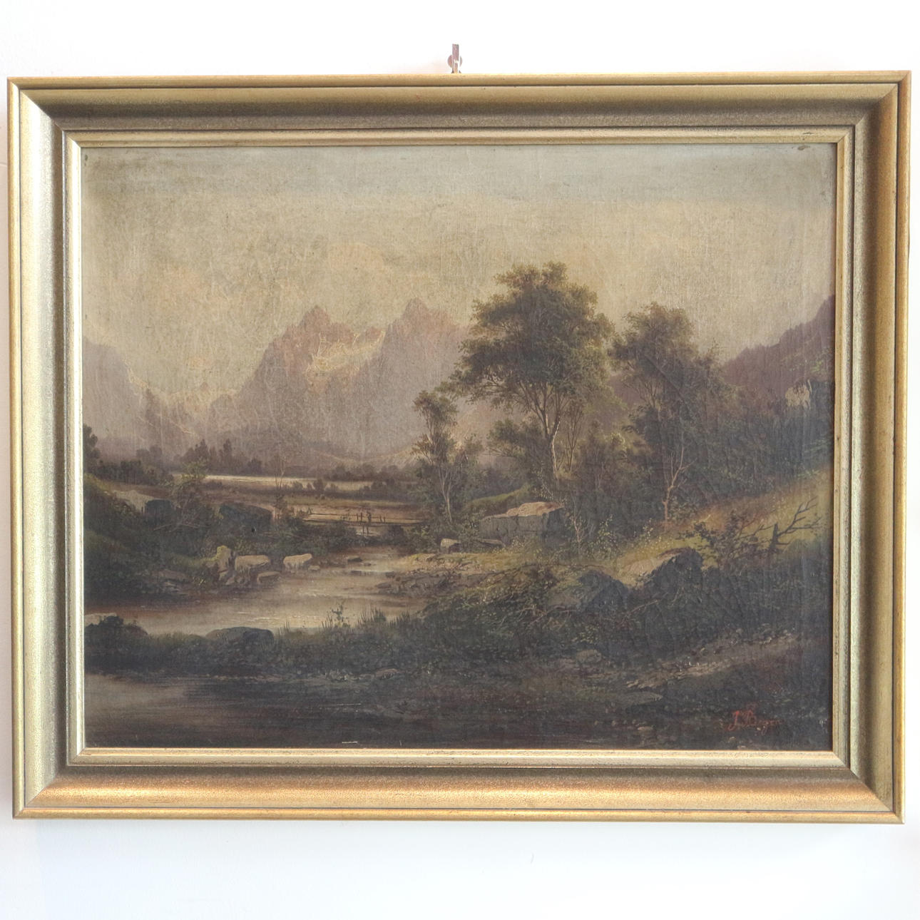 JAKOB RIEGER. BERGLANDSCHAFT ÖLGEMÄLDE 18. JAHRHUNDERT.