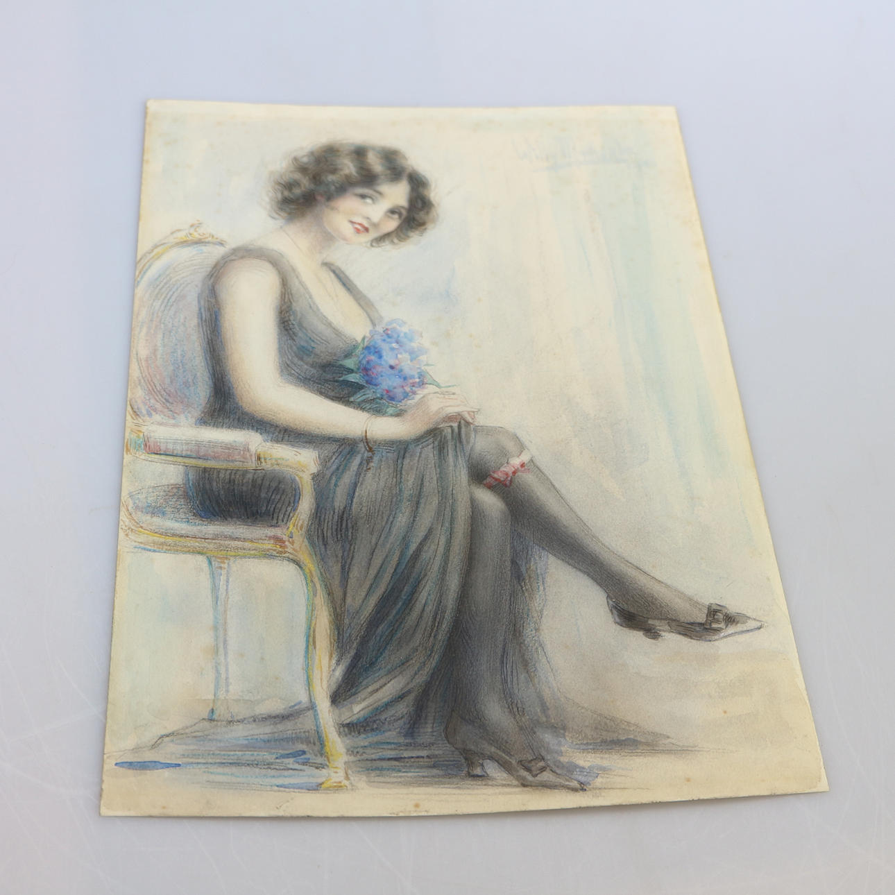 WILLIAM MALHERBE. tegning af en dame.