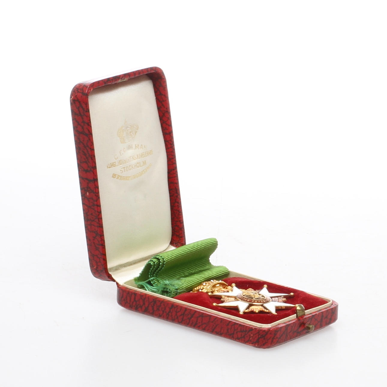 VASAORDEN, riddartecken, 18 k guld, C.F.C. Carlman, Vikt ca 18 gram.