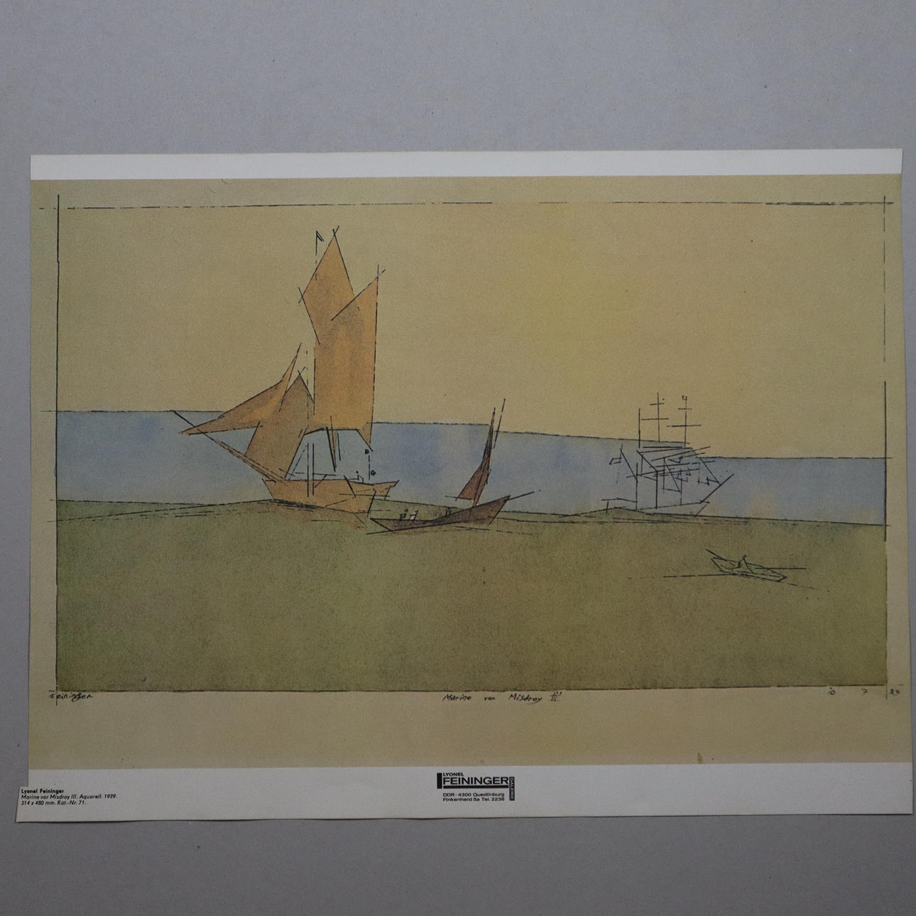 FEININGER, LYONEL. Replica “Navy before Miedzyzdroje III”.