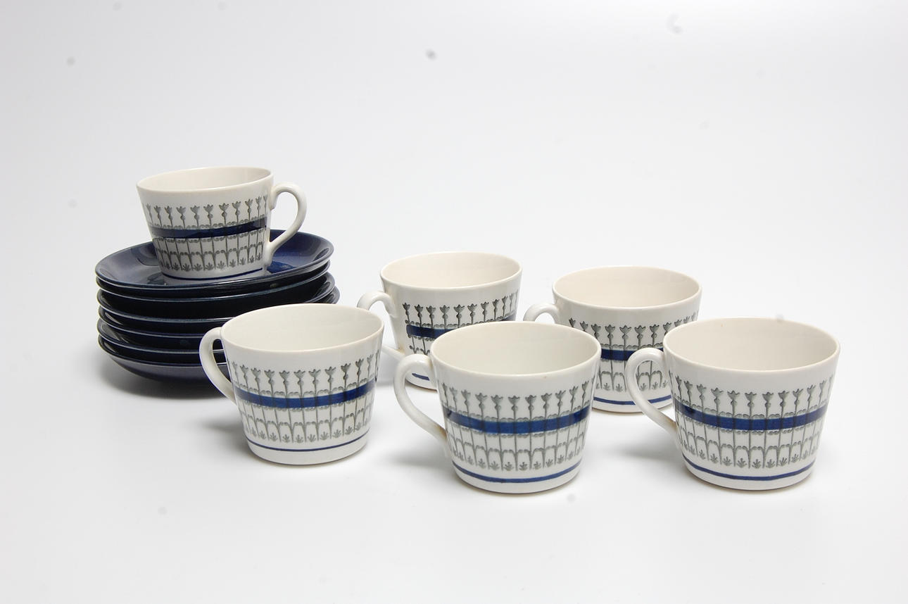 KAFFEKOPPAR, 12 delar, " Smide " Arthur Percy Gefle, 1966-1974.