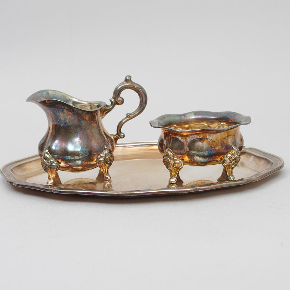 SERVERINGSSET, 3 delar, utländskt silver.