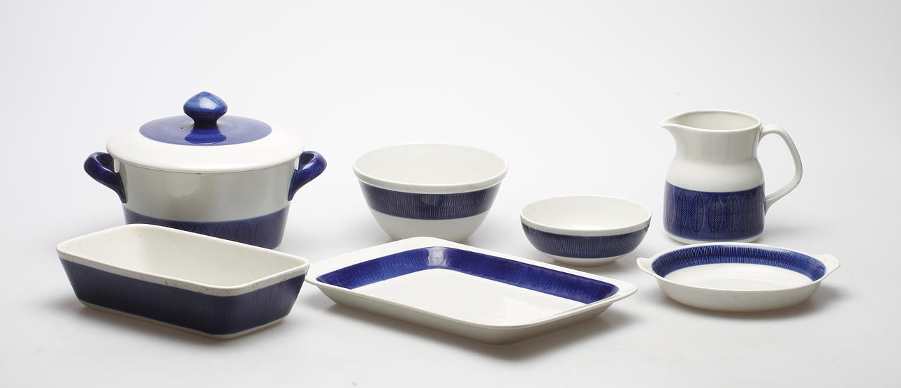 SERVISDELAR, 7 delar, keramik, "Koka", Hertha Bengtsson, Rörstrand.