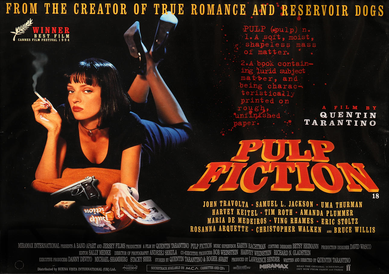PULP FICTION (1994) BRITTILANNE NELJOLOKUJOSTE.