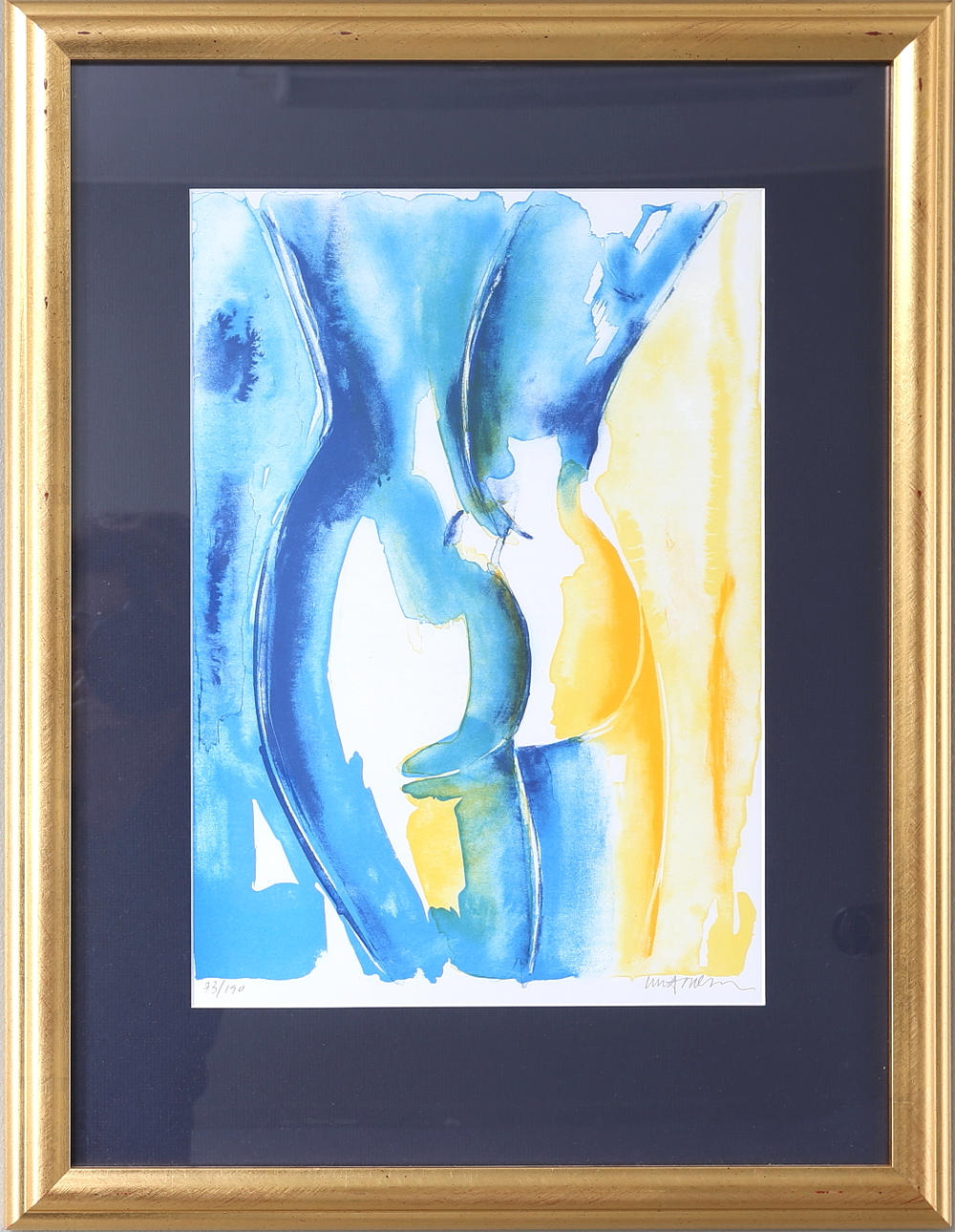 ULLA OHLSSON. Kvinnomotiv, färglitografi, signerad och n:o 73/190.