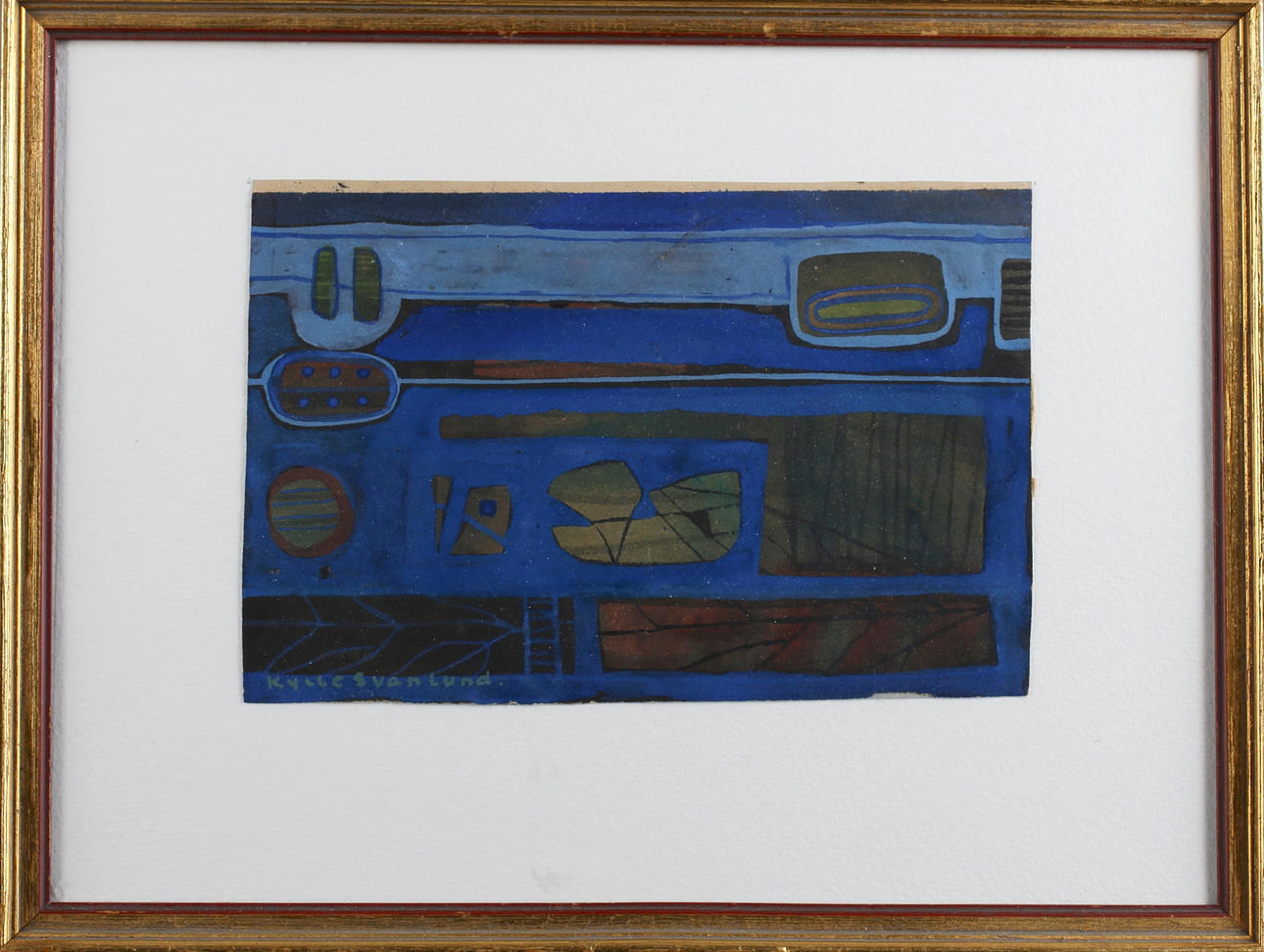 KYLLE SVANLUND. Komposition. Gouache. Signerad.