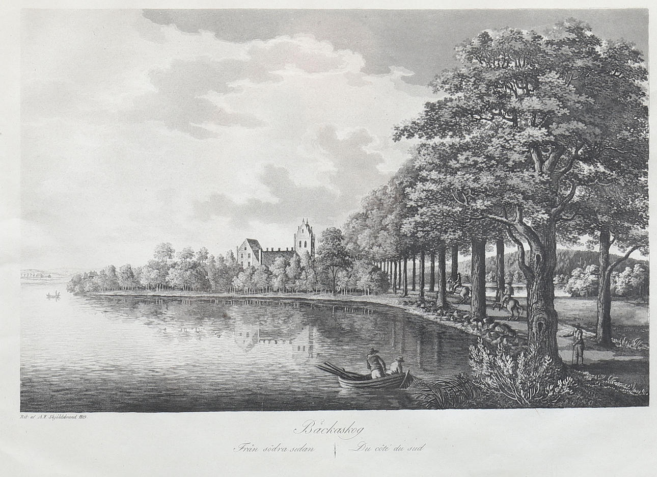 ANDERS FREDRIK SKJÖLDEBRAND. Etching, "Bäckaskog", unsigned.