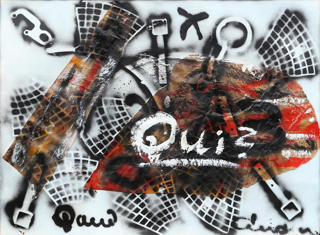 LARS LINDÉN. Composition, mixed media, signed.