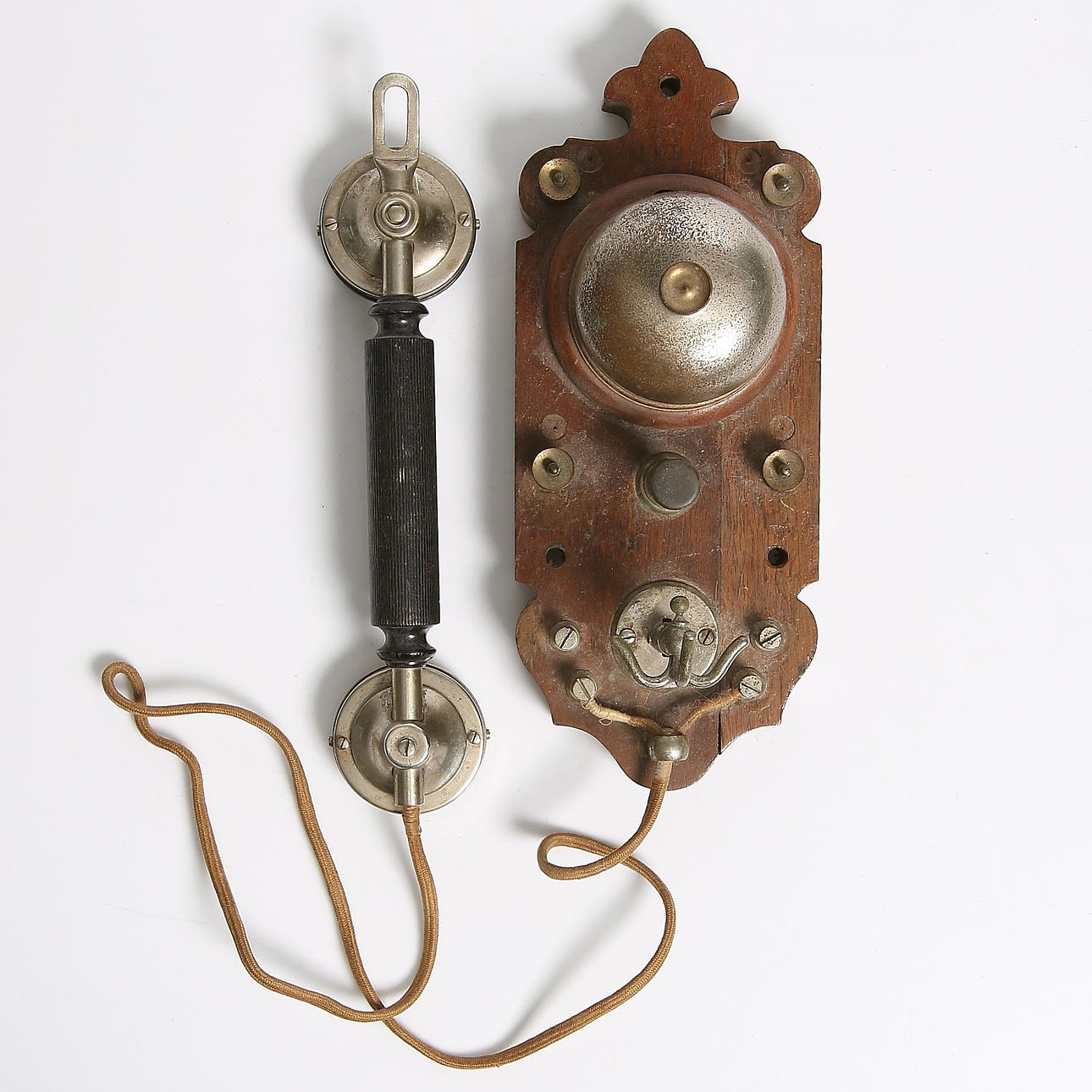 VÄGGTELEFON, "Trekroksmodell", LM Eriksson. Sekelskiftet 18/1900.