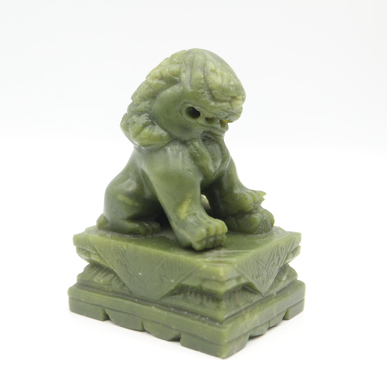 JADE VERDE CHINO FOO FU PERRO LEÓN GUARDIÁN.