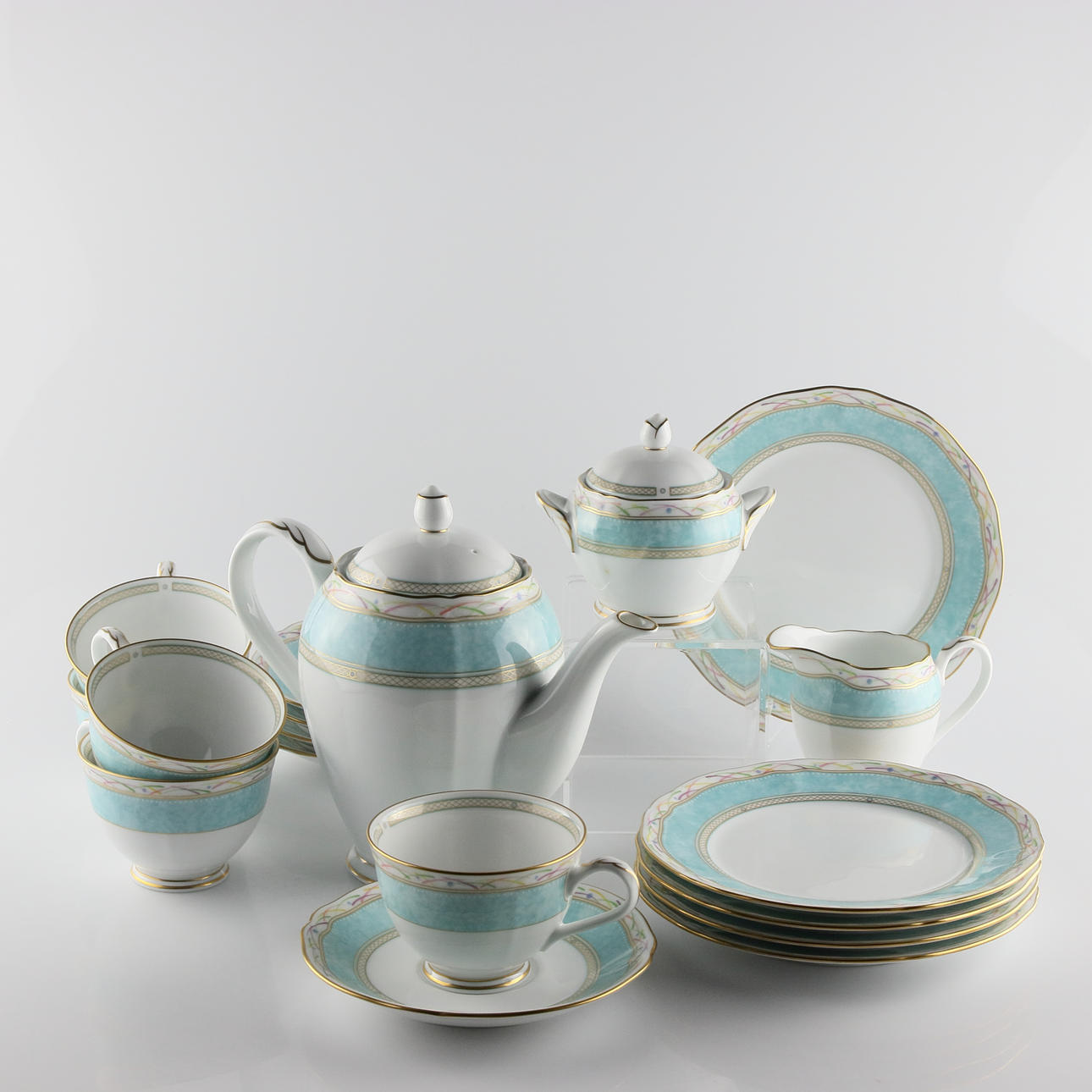 KAFFESERVIS, 18+2 delar, porslin, Japan.