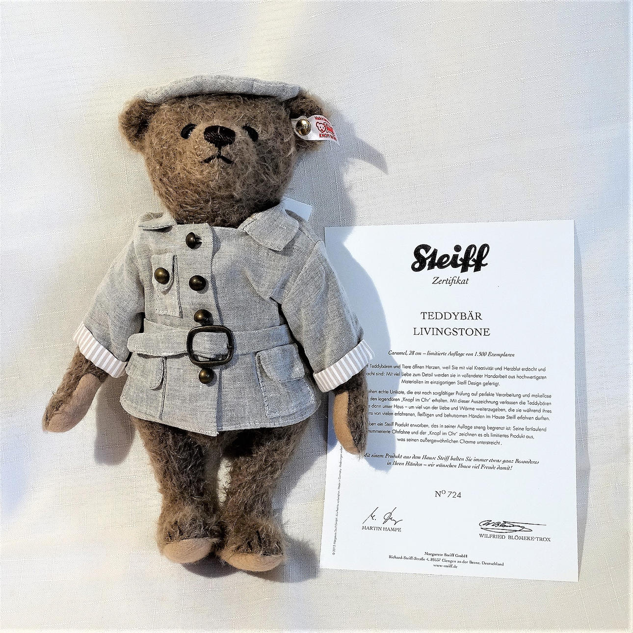 STEIFF TEDDY BEAR Livingstone, with box and certificate. Toys - Auctionet