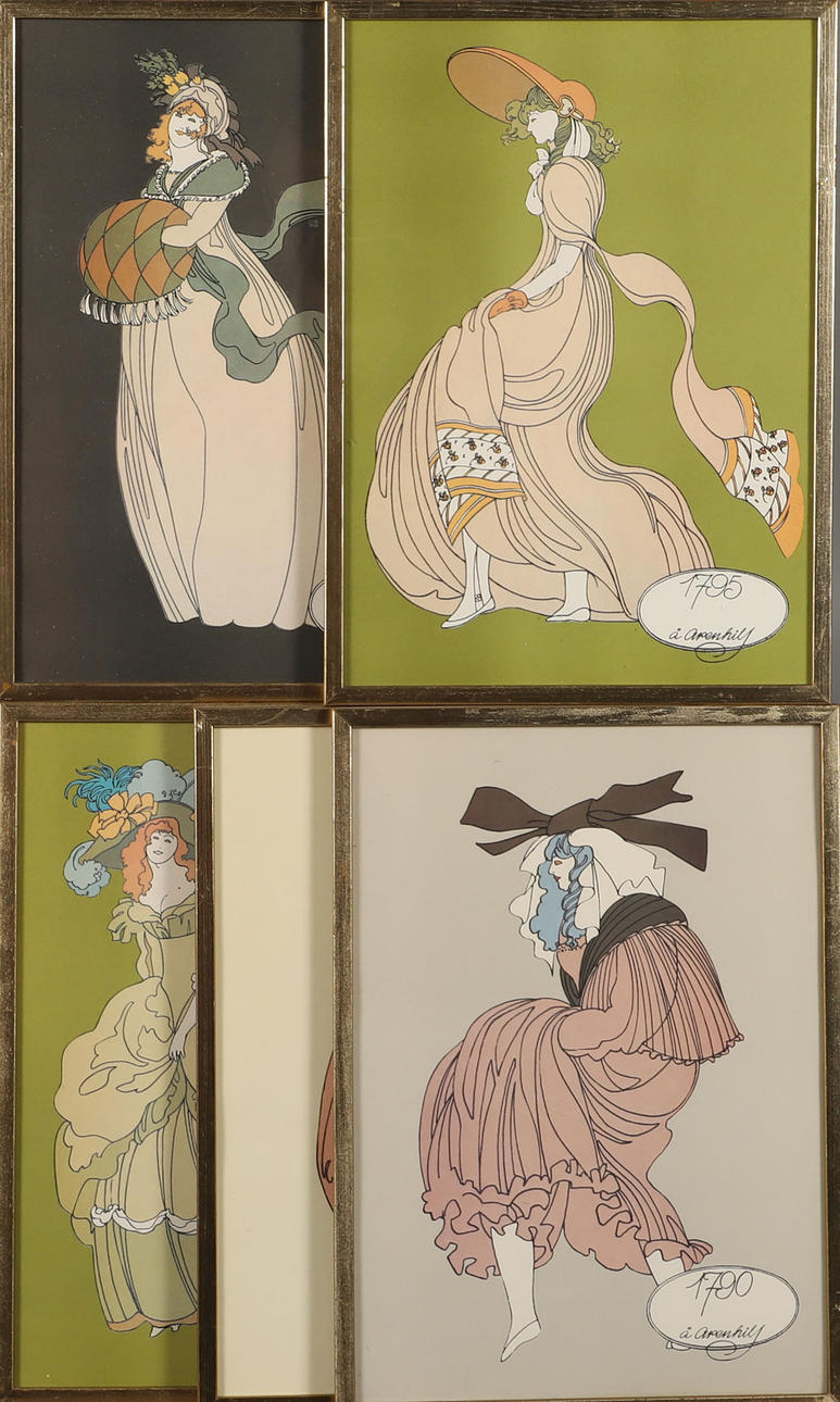 ÅKE ARENHILL. Modebilder, 5 stycken tryck.