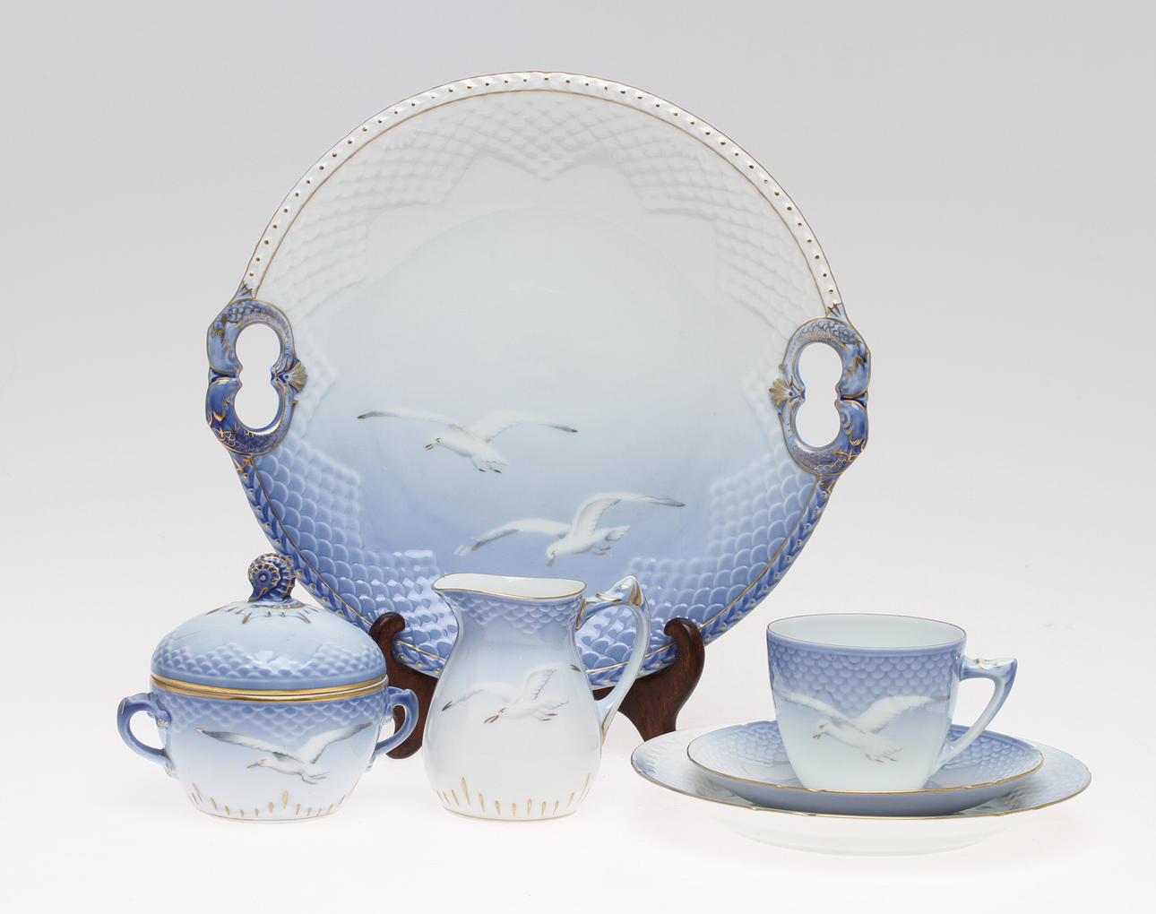 KAFFESERVIS, ca 27 delar, porslin, "Måsen", Bing o Gröndahl.