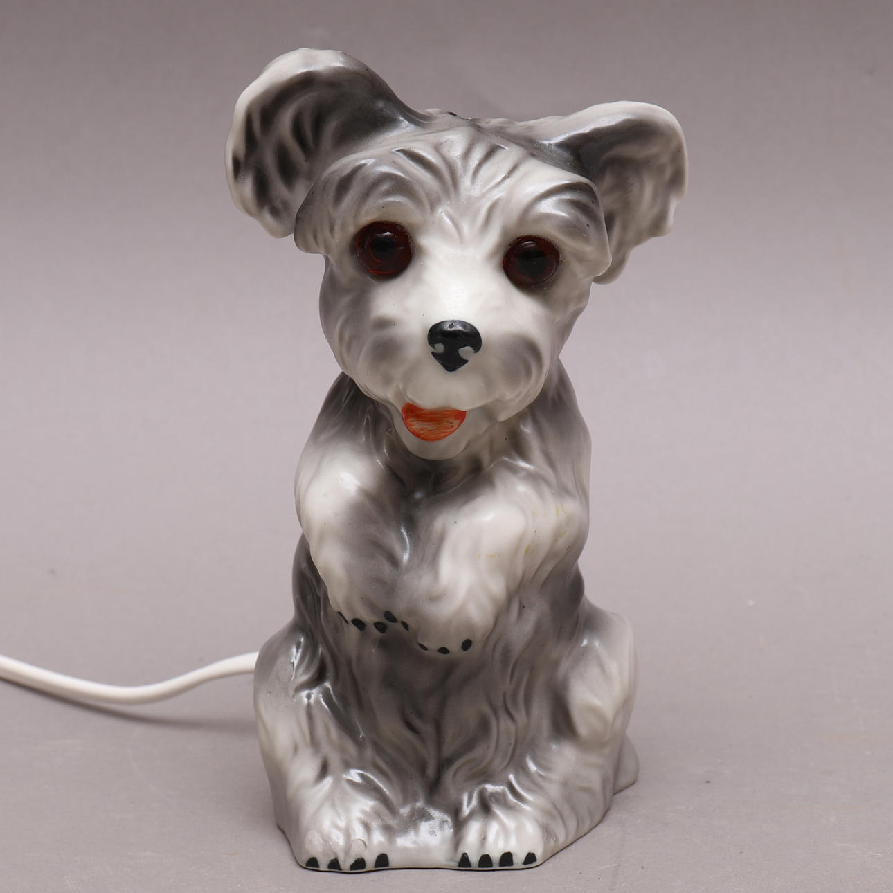 TABLE LAMP, dog, porcelain.