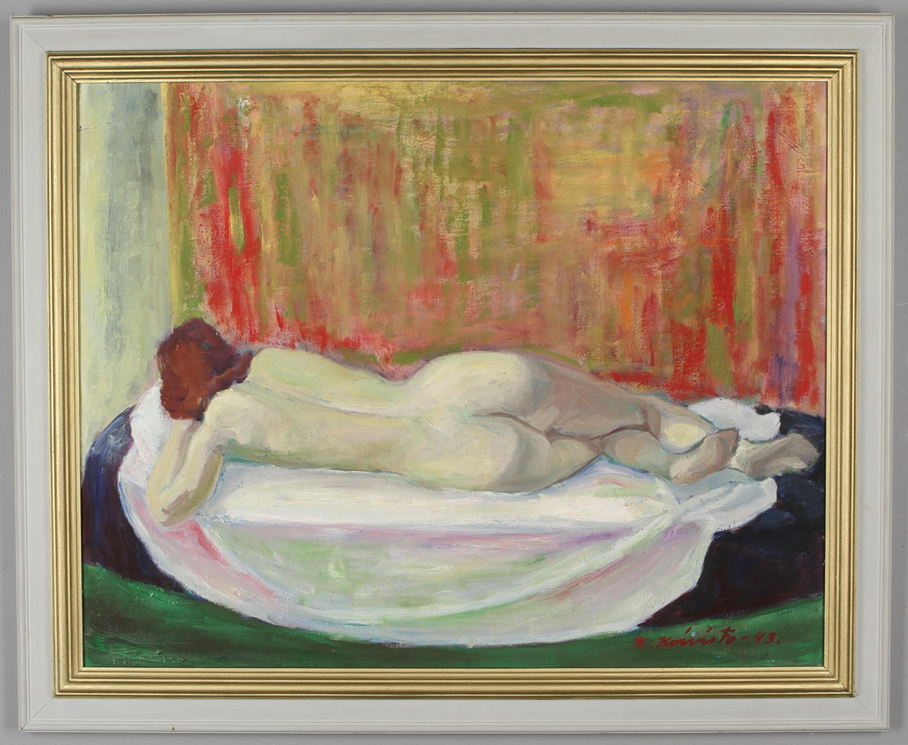 KULLERVO KOIVISTO. Nakenstudie, olja på duk, signerad samt daterad -43.