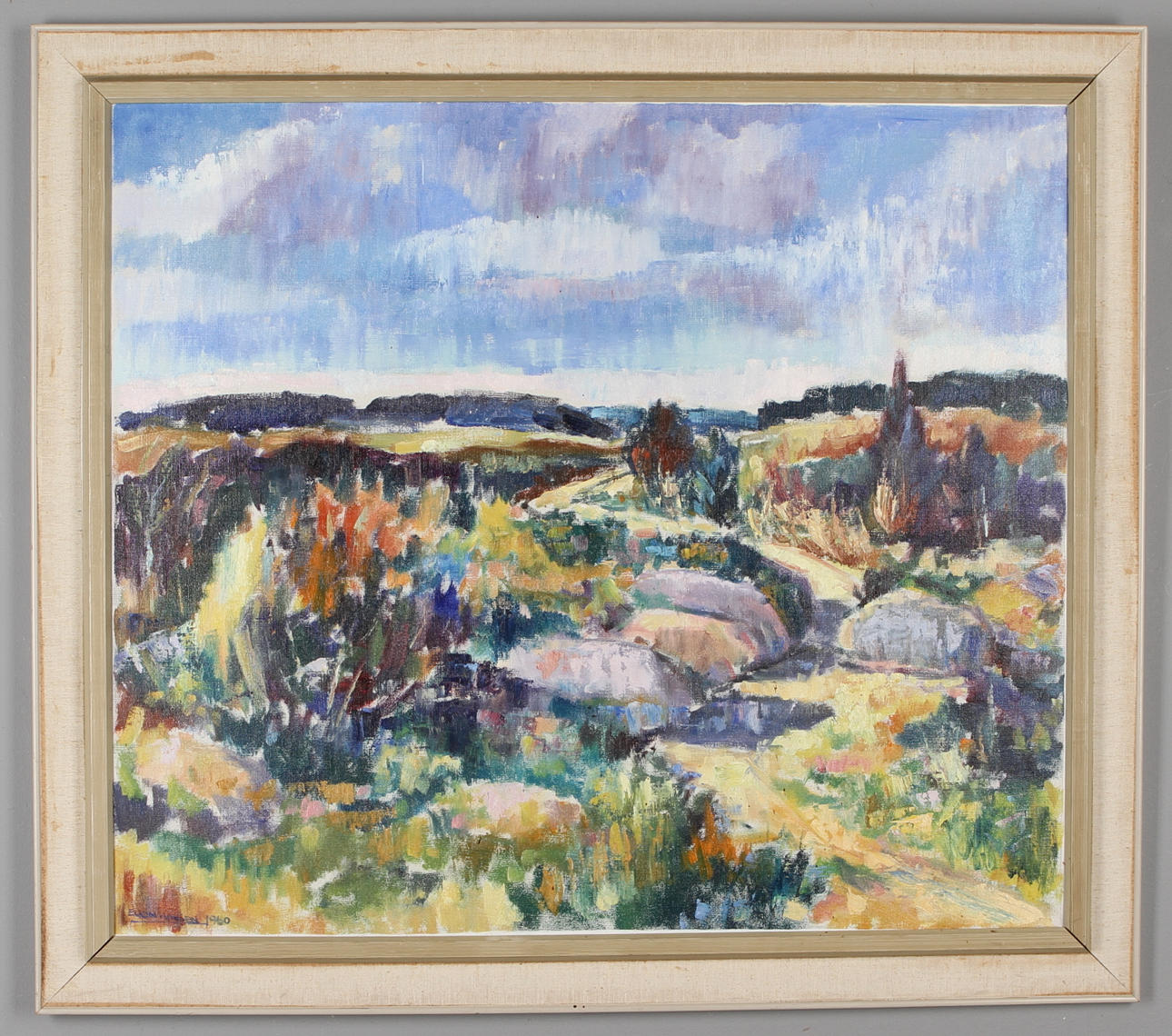 EGON HANSEN. Landskapsmotiv, olja på duk, signerad och daterad 1960.