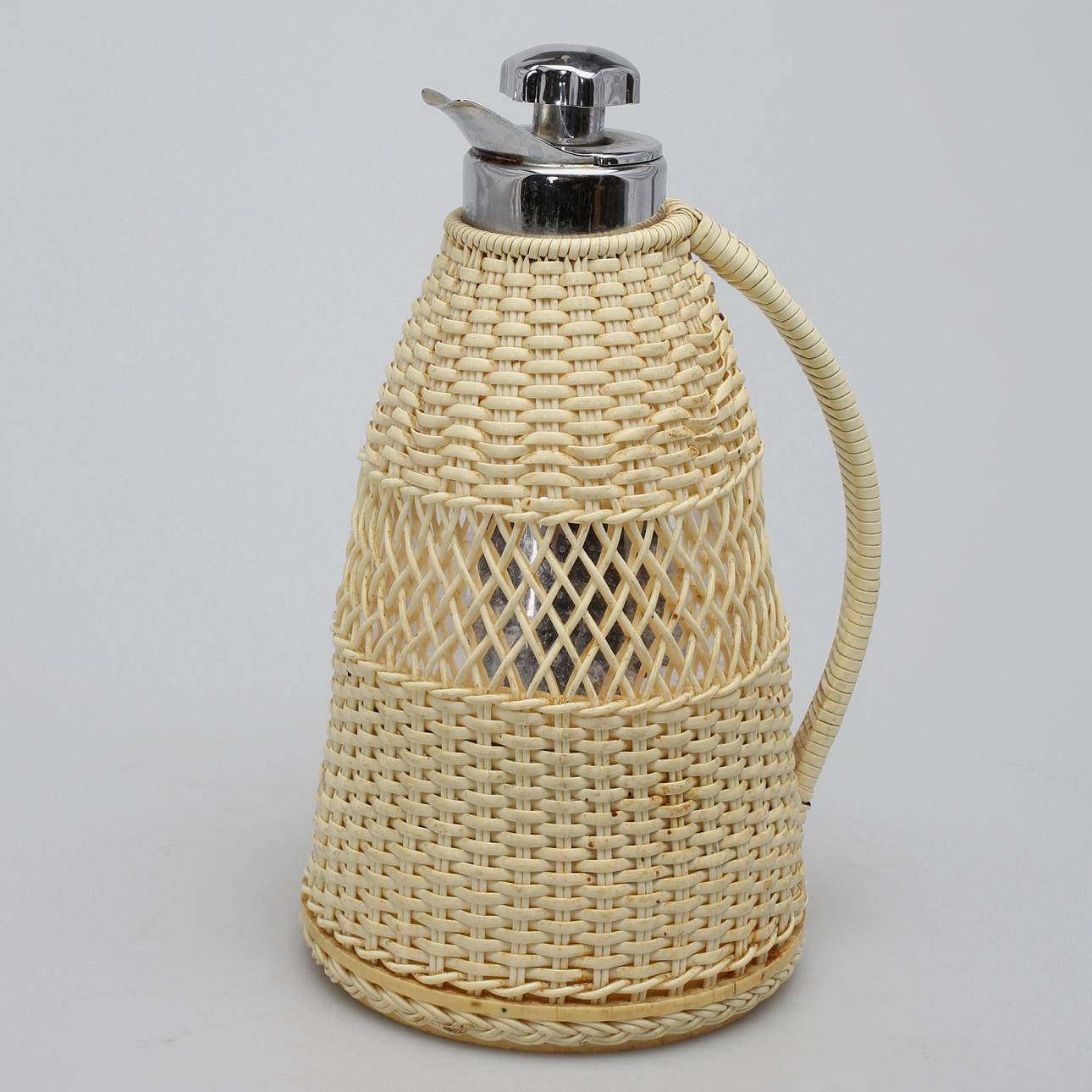 TERMOSKANNA, rottingklädd, 1950/60-tal.