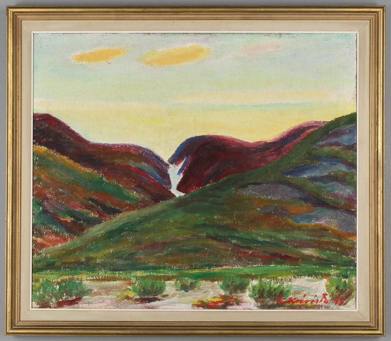 KULLERVO KOIVISTO. Landskapsmotiv, olja på duk, signerad och daterad -45.