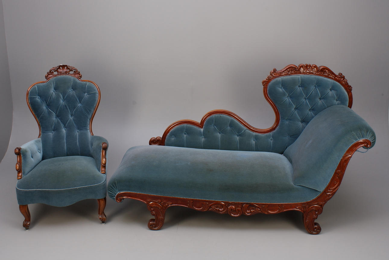 CANAPÉ + FÅTÖLJ, nyrokoko.