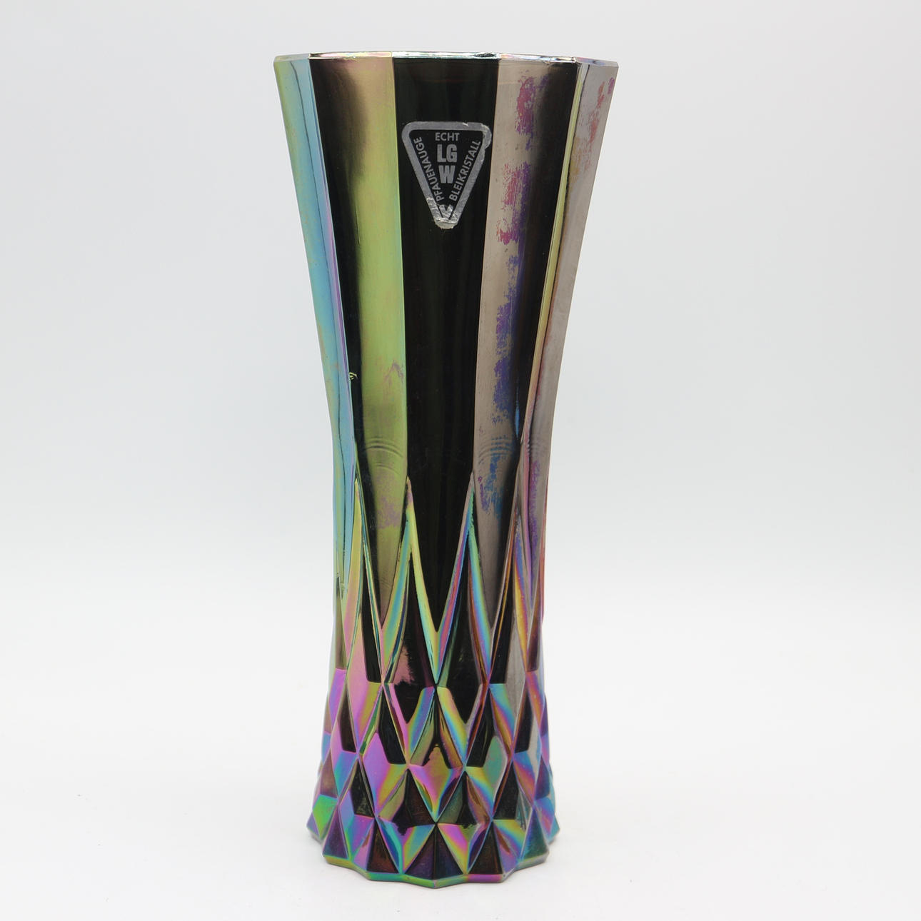 PEACOCK BLYKRYSTALSVASE.