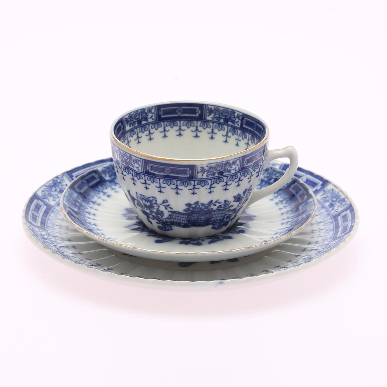 KAFFESERVIS, porslin, blå/vit, 1900-tal.